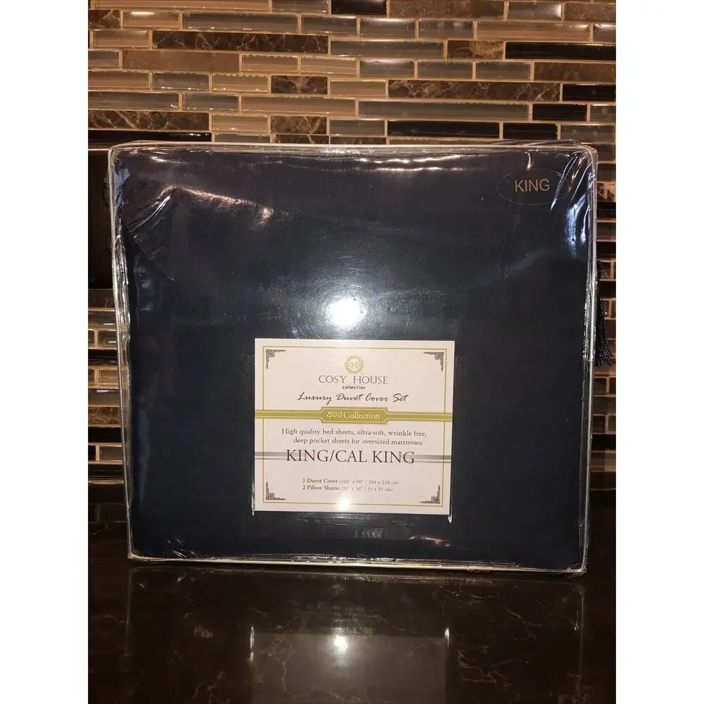Navy 1500 Collection Duvet Cover 3 Piece Set Series Ultra Soft King‎ / Cal King